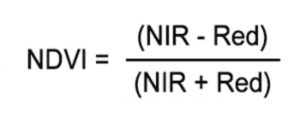 NDVI uses the NIR and red channels in its formula.